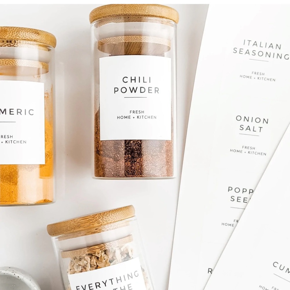 Spice Jar Pantry Labels
